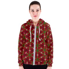 Textured Background Christmas Pattern Women s Zipper Hoodie by Celenk