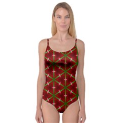 Textured Background Christmas Pattern Camisole Leotard  by Celenk