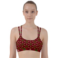 Textured Background Christmas Pattern Line Them Up Sports Bra by Celenk