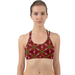 Textured Background Christmas Pattern Back Web Sports Bra by Celenk