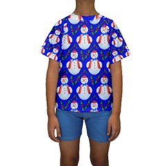 Seamless Repeat Repeating Pattern Kids  Short Sleeve Swimwear by Celenk