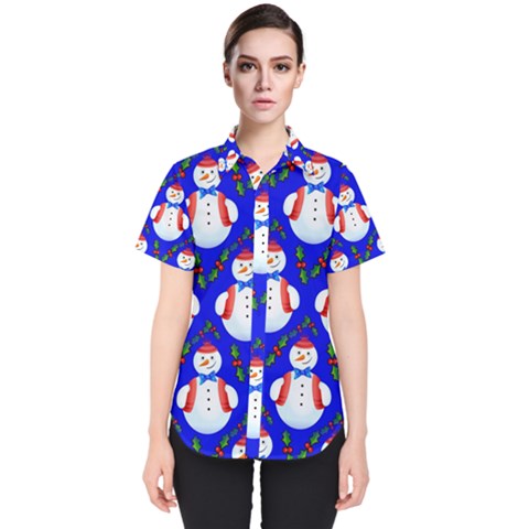 Seamless Repeat Repeating Pattern Women s Short Sleeve Shirt by Celenk