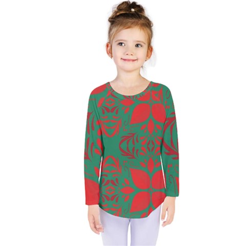 Christmas Background Kids  Long Sleeve Tee by Celenk