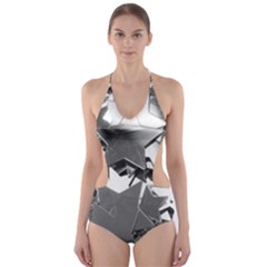 Background Celebration Christmas Cut-out One Piece Swimsuit by Celenk