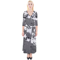 Background Celebration Christmas Quarter Sleeve Wrap Maxi Dress by Celenk