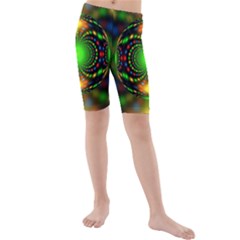 Christmas Ornament Fractal Kids  Mid Length Swim Shorts by Celenk