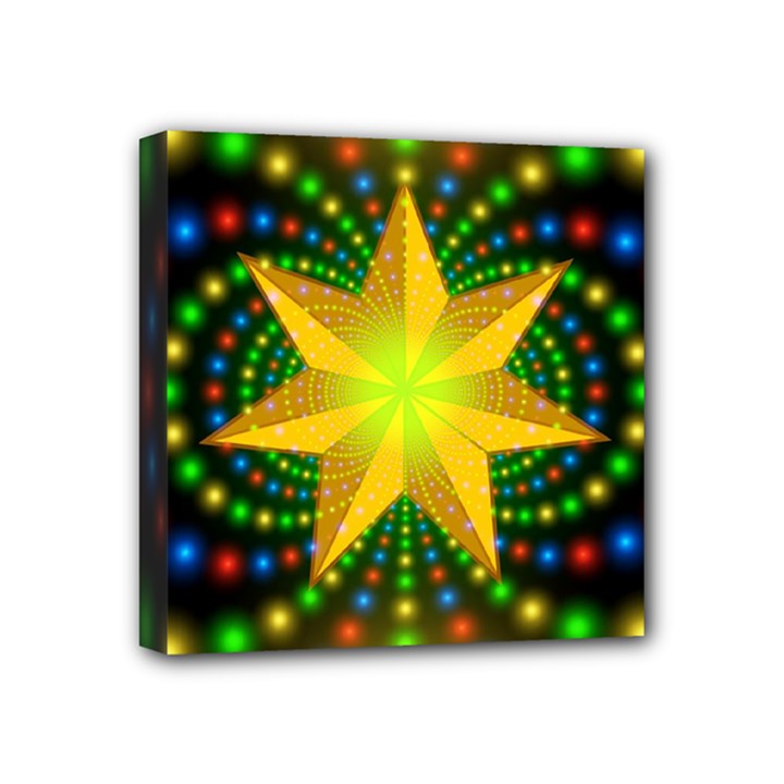 Christmas Star Fractal Symmetry Mini Canvas 4  x 4 