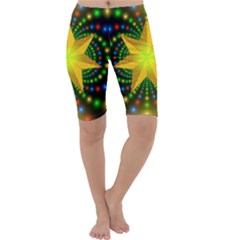 Christmas Star Fractal Symmetry Cropped Leggings  by Celenk