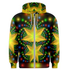 Christmas Star Fractal Symmetry Men s Zipper Hoodie by Celenk