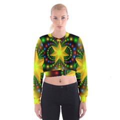 Christmas Star Fractal Symmetry Cropped Sweatshirt by Celenk