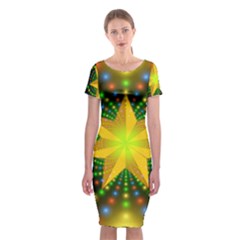 Christmas Star Fractal Symmetry Classic Short Sleeve Midi Dress by Celenk