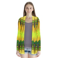 Christmas Star Fractal Symmetry Drape Collar Cardigan by Celenk