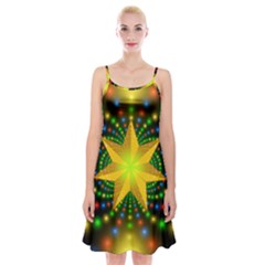 Christmas Star Fractal Symmetry Spaghetti Strap Velvet Dress by Celenk