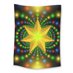 Christmas Star Fractal Symmetry Medium Tapestry by Celenk