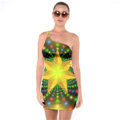 Christmas Star Fractal Symmetry One Soulder Bodycon Dress by Celenk