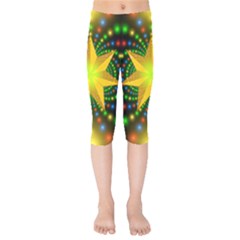 Christmas Star Fractal Symmetry Kids  Capri Leggings  by Celenk