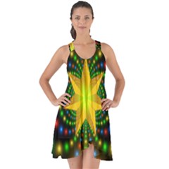 Christmas Star Fractal Symmetry Show Some Back Chiffon Dress by Celenk