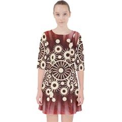 Background Star Red Abstract Pocket Dress by Celenk