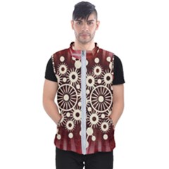 Background Star Red Abstract Men s Puffer Vest