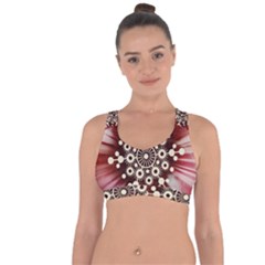 Background Star Red Abstract Cross String Back Sports Bra by Celenk