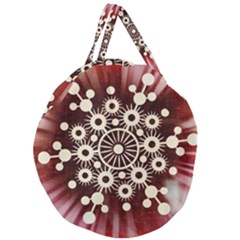 Background Star Red Abstract Giant Round Zipper Tote