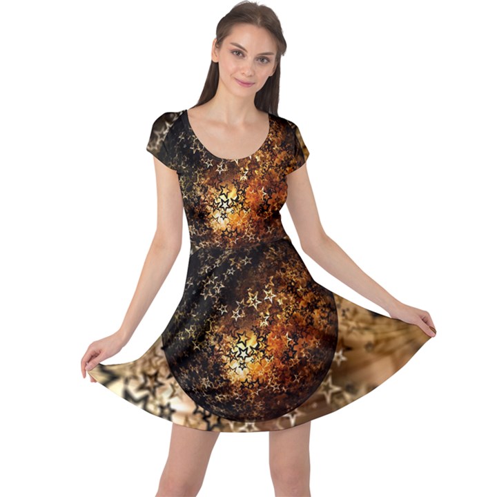 Christmas Bauble Ball About Star Cap Sleeve Dress