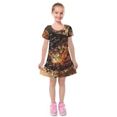 Christmas Bauble Ball About Star Kids  Short Sleeve Velvet Dress by Celenk