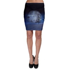 Winter Wintry Moon Christmas Snow Bodycon Skirt by Celenk