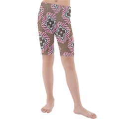 Pattern Texture Moroccan Print Kids  Mid Length Swim Shorts by Celenk