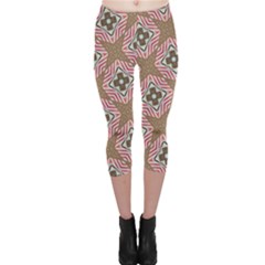 Pattern Texture Moroccan Print Capri Leggings  by Celenk