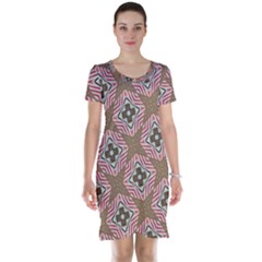 Pattern Texture Moroccan Print Short Sleeve Nightdress by Celenk