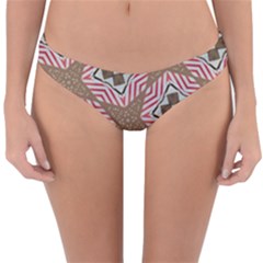 Pattern Texture Moroccan Print Reversible Hipster Bikini Bottoms by Celenk