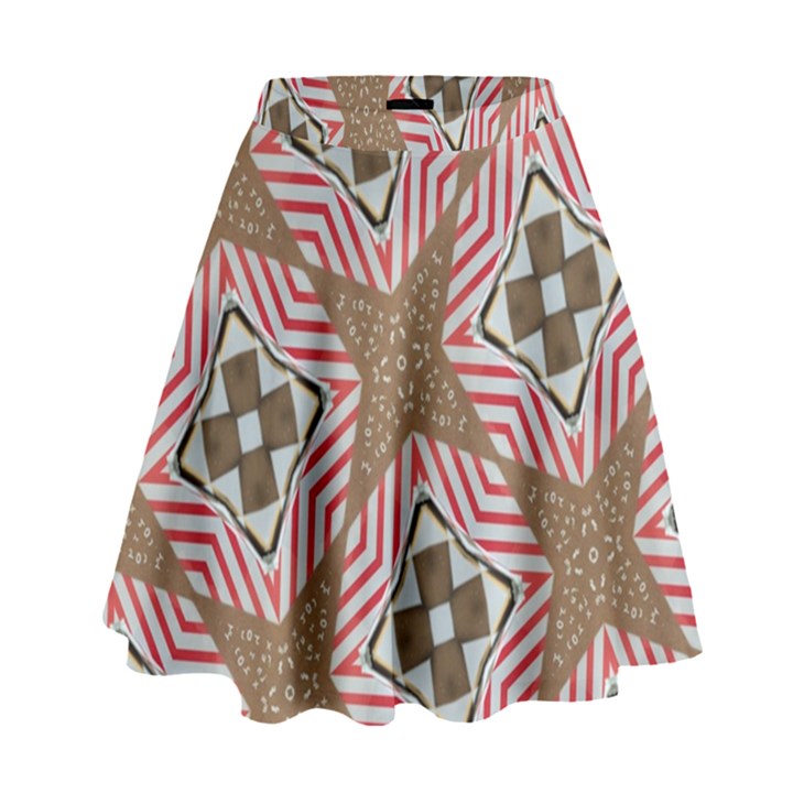 Pattern Texture Moroccan Print High Waist Skirt