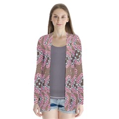 Pattern Texture Moroccan Print Drape Collar Cardigan by Celenk