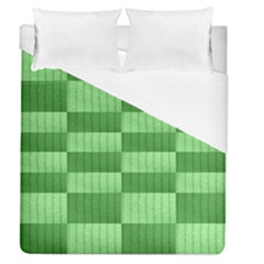 Wool Ribbed Texture Green Shades Duvet Cover (queen Size) by Celenk