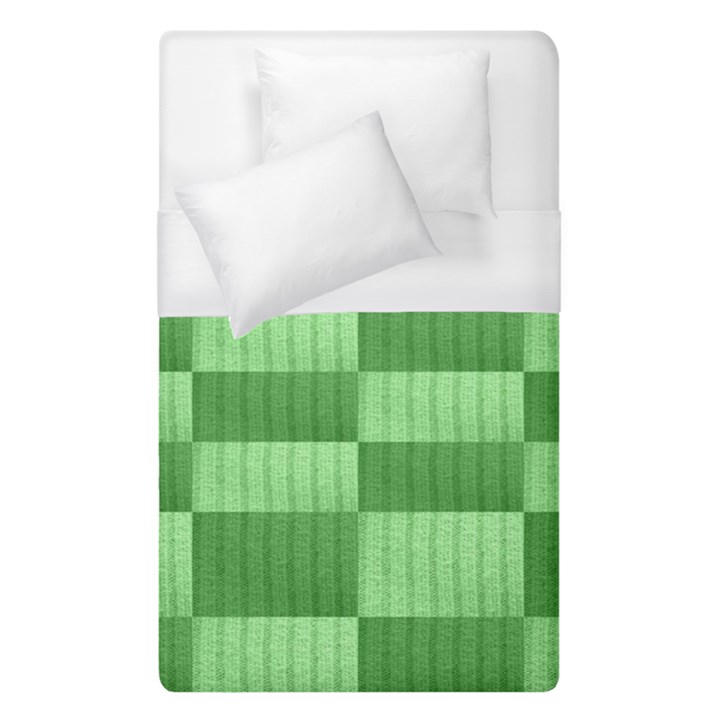 Wool Ribbed Texture Green Shades Duvet Cover (Single Size)