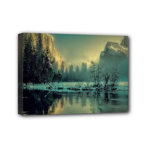 Yosemite Park Landscape Sunrise Mini Canvas 7  X 5  by Celenk