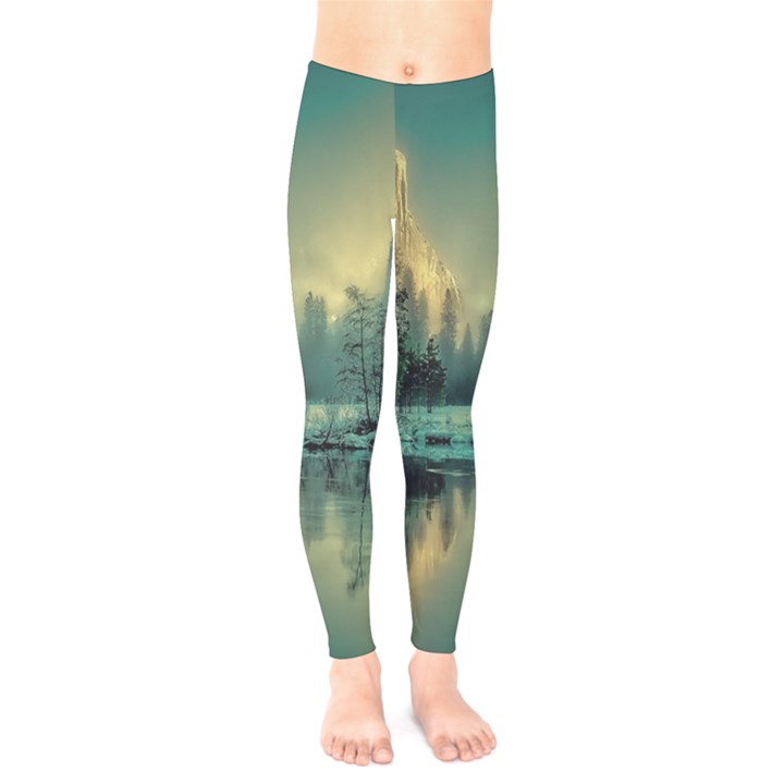 Yosemite Park Landscape Sunrise Kids  Legging