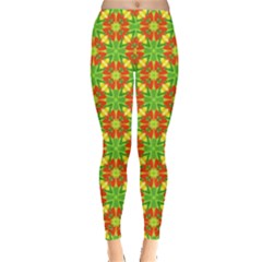 Pattern Texture Christmas Colors Leggings  by Celenk