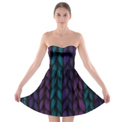 Background Weave Plait Blue Purple Strapless Bra Top Dress by Celenk