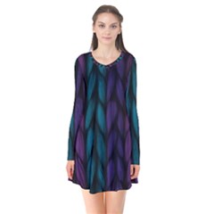 Background Weave Plait Blue Purple Flare Dress by Celenk