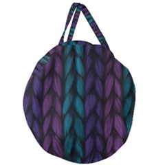 Background Weave Plait Blue Purple Giant Round Zipper Tote by Celenk