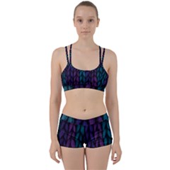 Background Weave Plait Blue Purple Women s Sports Set by Celenk