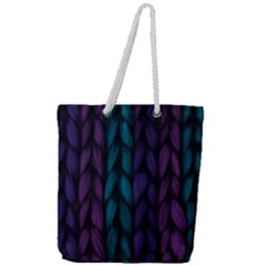 Background Weave Plait Blue Purple Full Print Rope Handle Tote (large) by Celenk