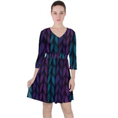 Background Weave Plait Blue Purple Ruffle Dress by Celenk