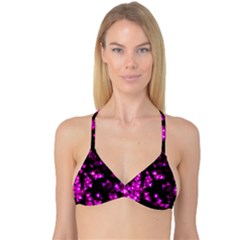 Abstract Background Purple Bright Reversible Tri Bikini Top by Celenk