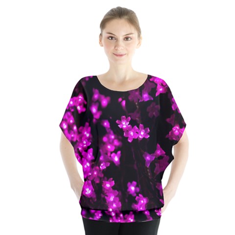 Abstract Background Purple Bright Blouse by Celenk