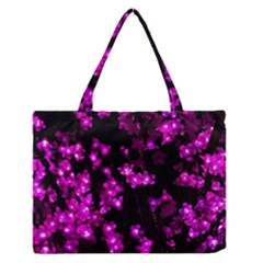 Abstract Background Purple Bright Zipper Medium Tote Bag by Celenk