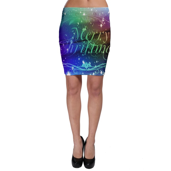 Christmas Greeting Card Frame Bodycon Skirt