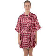 Christmas Wrapping Paper Quarter Sleeve Kimono Robe by Celenk